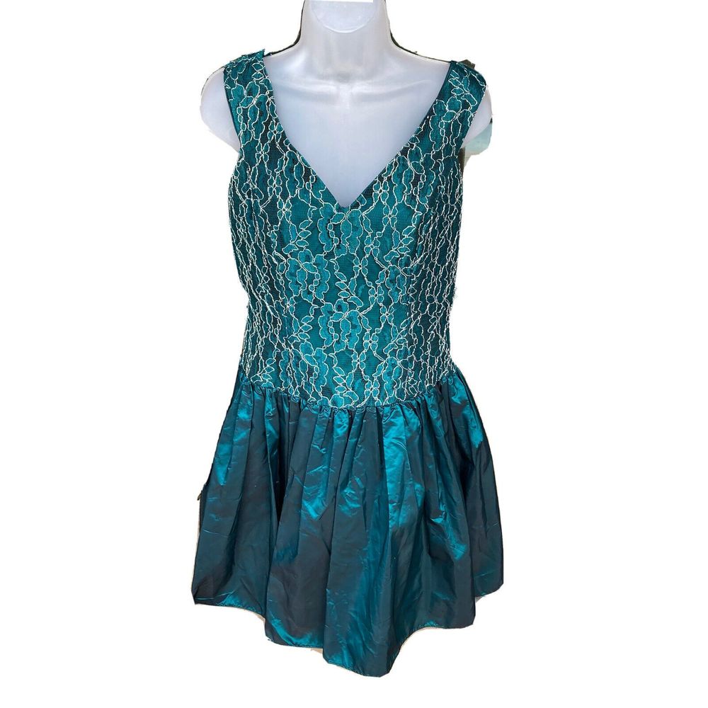 Vintage Alfred Angelo  Flirtations Dress Party Prom Club Green 13/14 90s Y2K